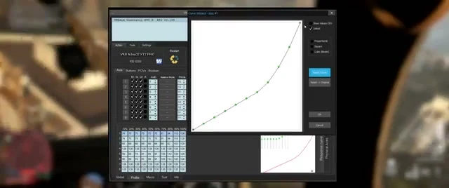 Der Kurveneditor der VKB-Software mit einer nach oben gebogenen Kennlinie.