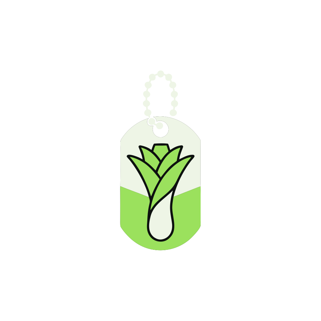 Warleek Logo – Dogtag mit Lauch (PNG)