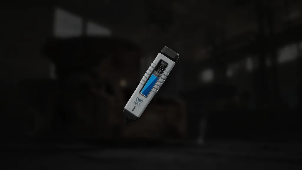 Adrenalinspritze aus WARDOGS – Symbol aus dem Spiel vor einer Spielszene