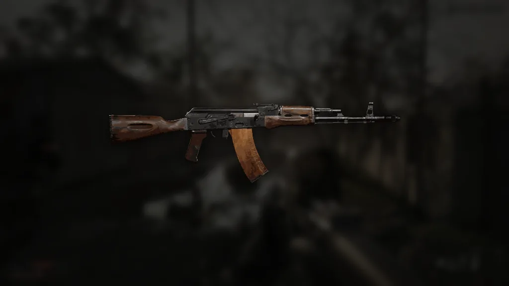 AK-74 aus WARDOGS – Symbol aus dem Spiel vor einer Spielszene