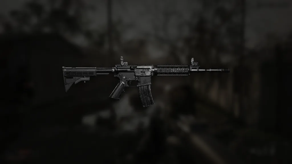 M4 aus WARDOGS – Symbol aus dem Spiel vor einer Spielszene