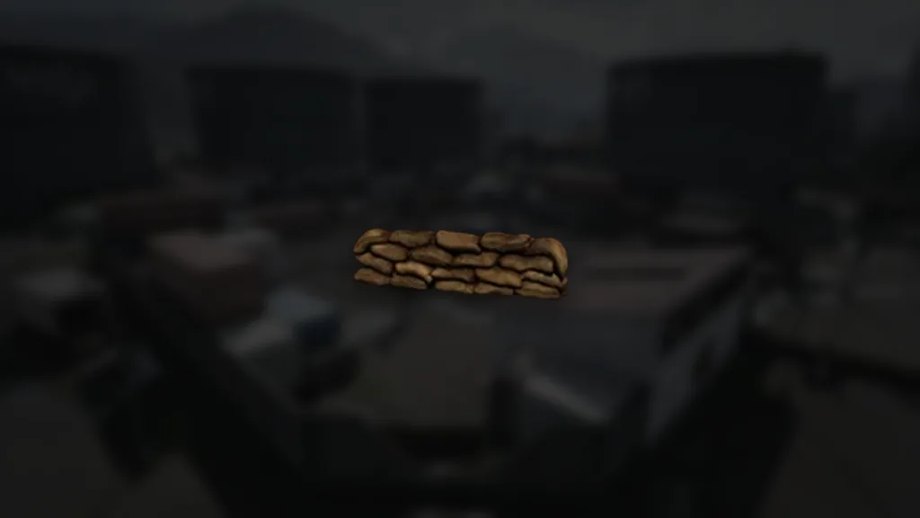 Sandsäcke aus WARDOGS – Symbol aus dem Spiel vor einer Spielszene